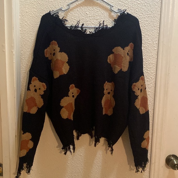 Just Polly teddy bear sweater size M - Picture 4 of 4